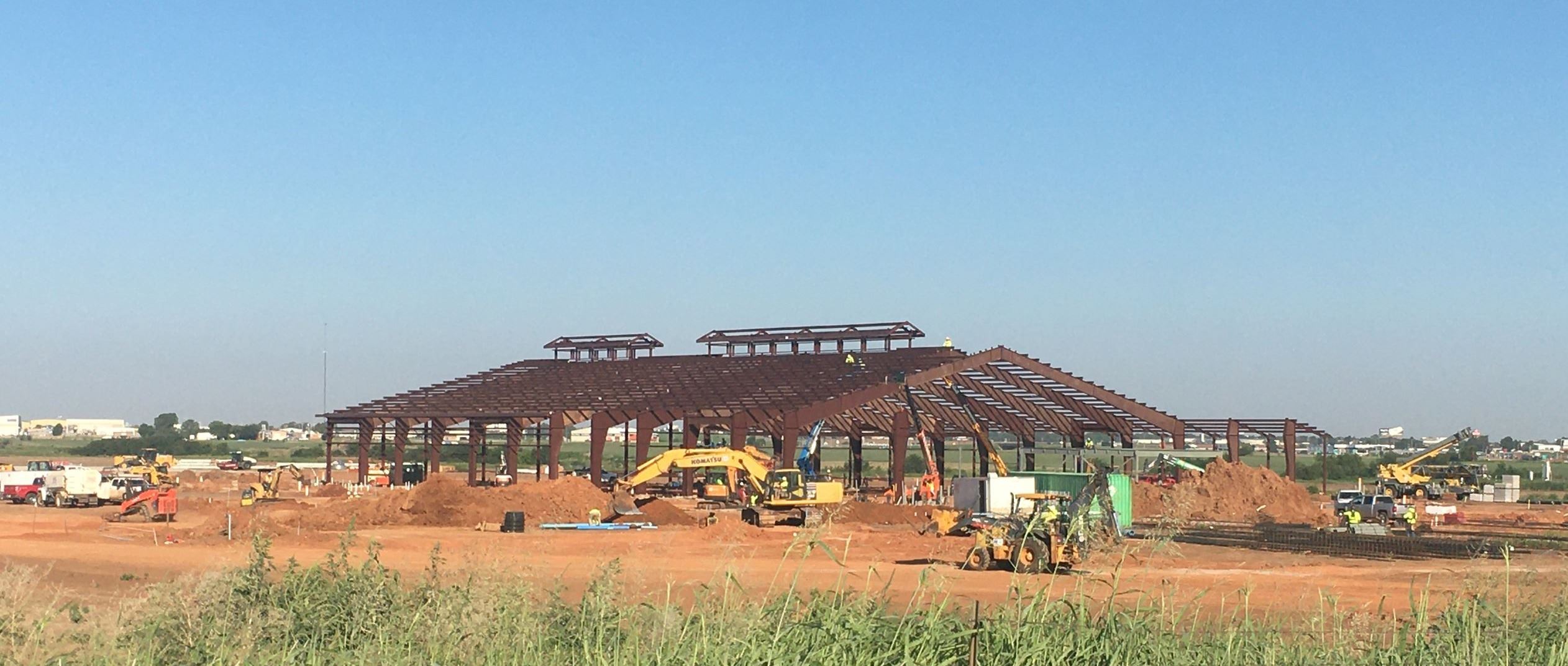 Backed out view of arena construction